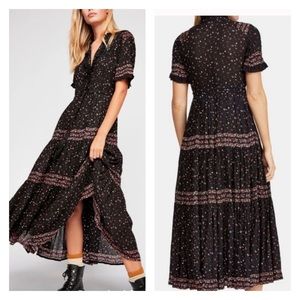 Free People, Rare Feeling Maxi Dress, Black Combo floral, S